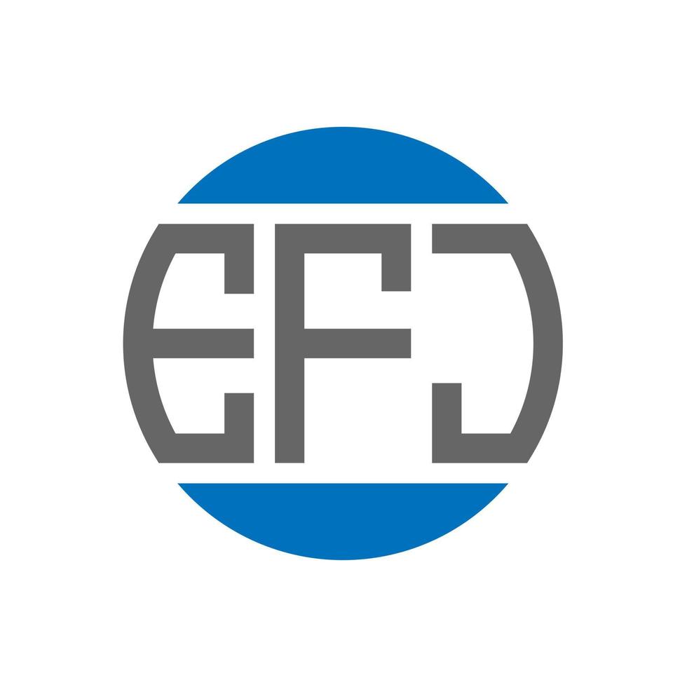 diseño de logotipo de letra efj sobre fondo blanco. concepto de logotipo de círculo de iniciales creativas de efj. diseño de letras efj. vector