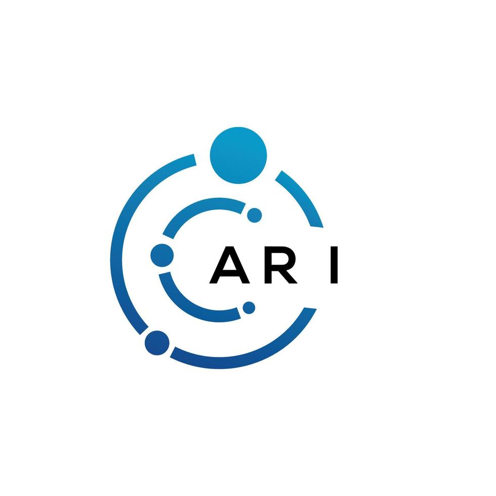 diseño del logotipo de la letra ari sobre fondo negro. concepto de logotipo de letra de iniciales creativas ari. diseño de letras ari. vector