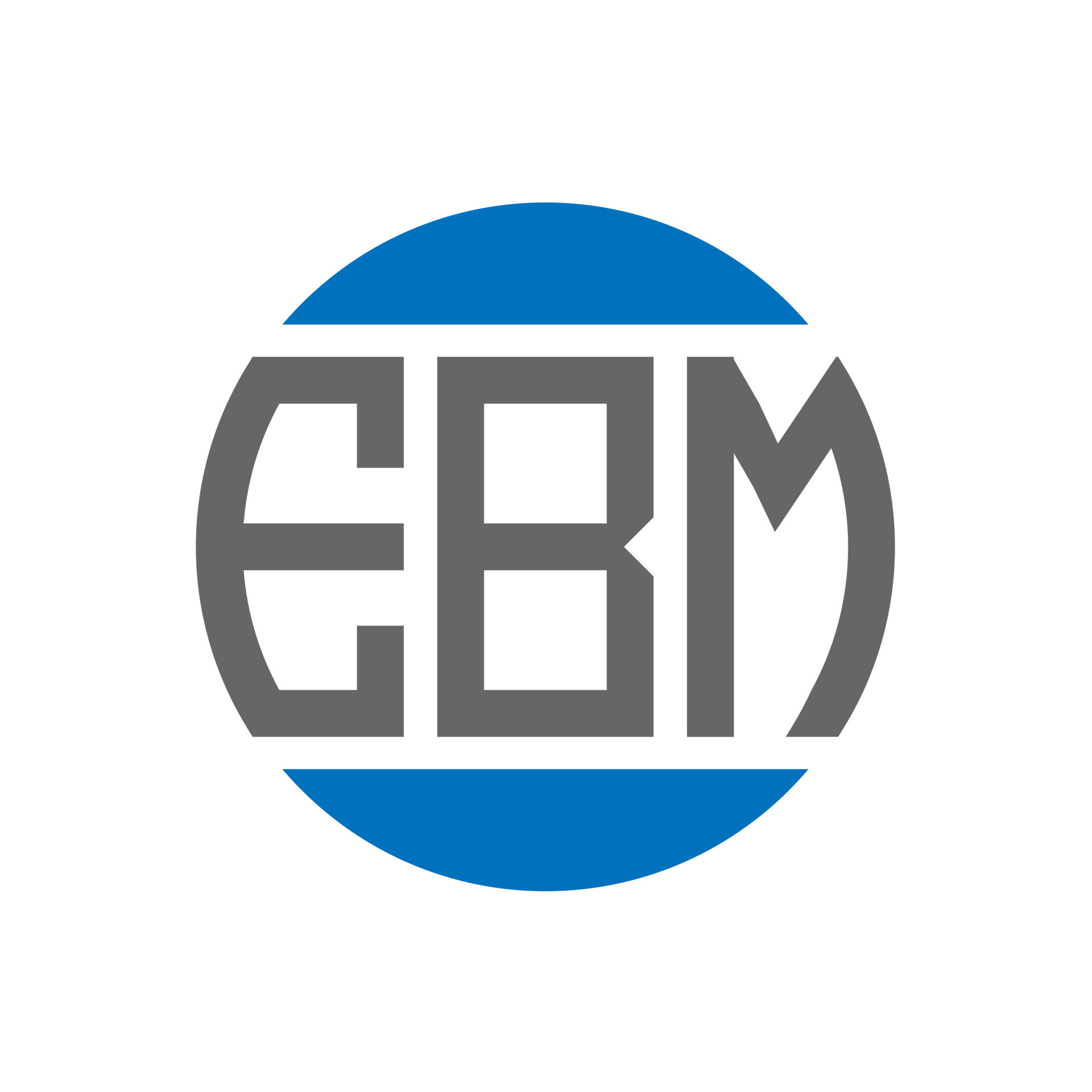 EBM letter logo design on white background. EBM creative initials