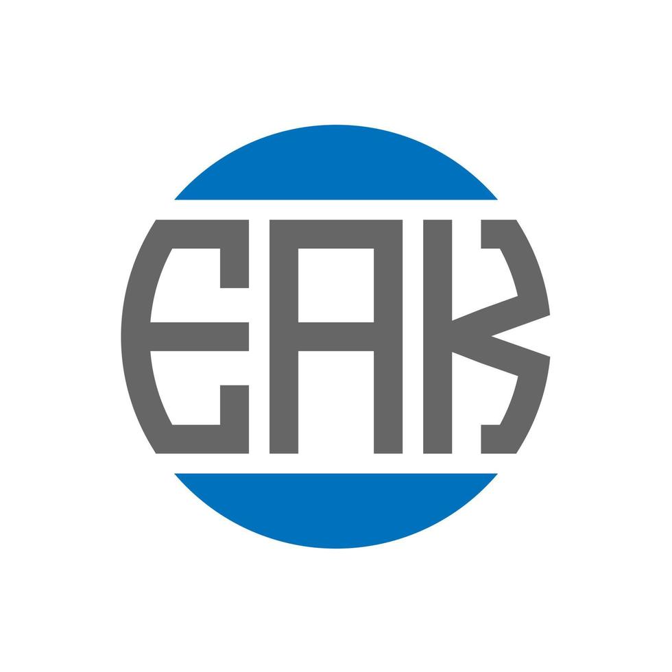 EAK letter logo design on white background. EAK creative initials circle logo concept. EAK letter design. vector