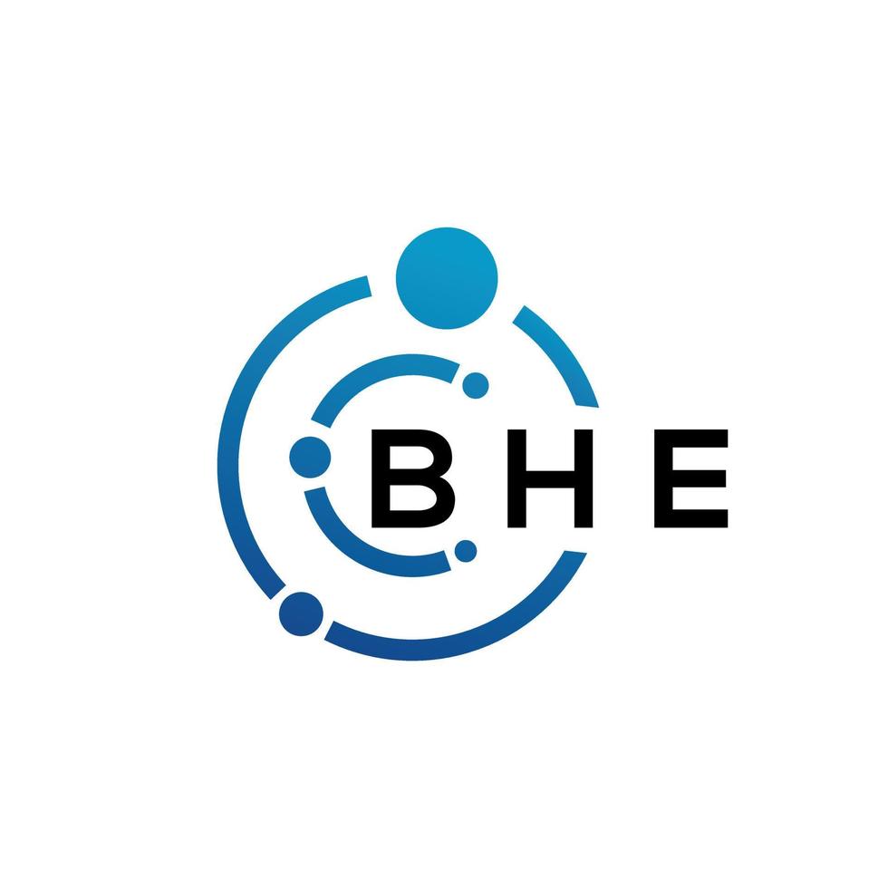 diseño de logotipo de letra bhe sobre fondo blanco. concepto de logotipo de letra de iniciales creativas bhe. bhe diseño de letras. vector