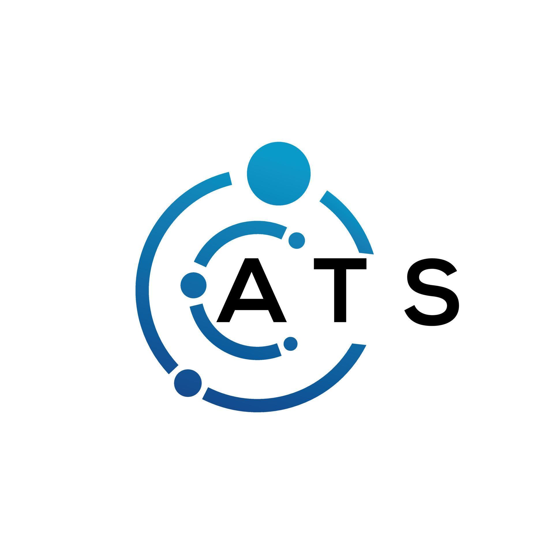 ATS letter logo design on black background. ATS creative initials ...