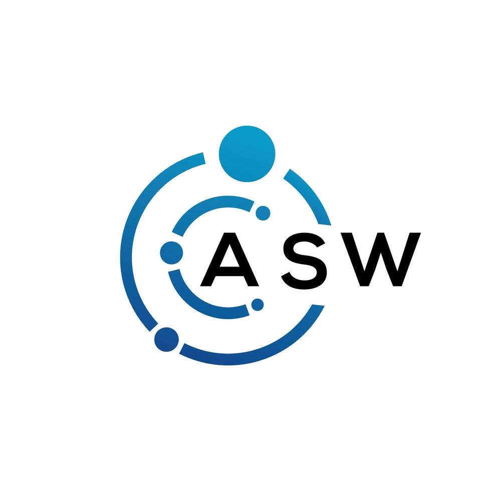 diseño de logotipo de letra asw sobre fondo negro. concepto de logotipo de letra de iniciales creativas asw. diseño de letras asw. vector