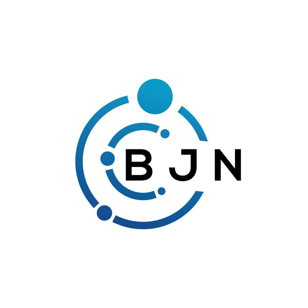 diseño de logotipo de letra bjn sobre fondo blanco. concepto de logotipo de letra de iniciales creativas bjn. diseño de letras bjn. vector