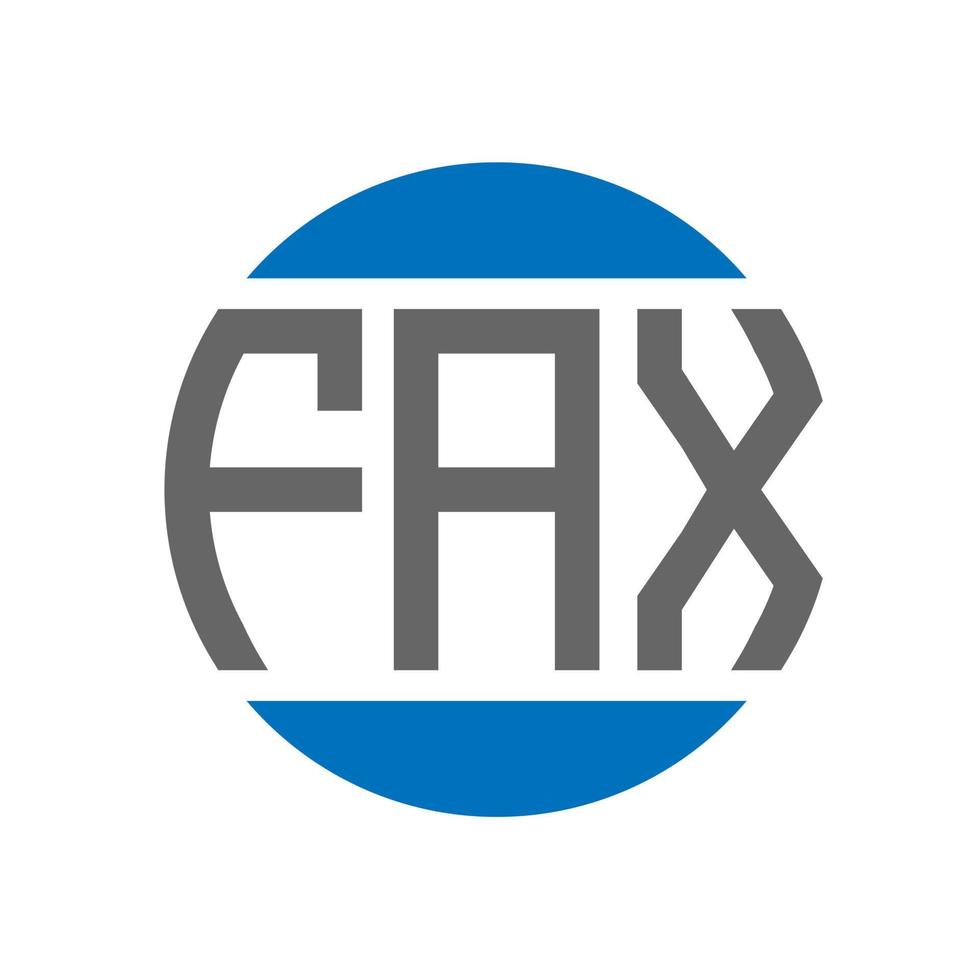 diseño de logotipo de carta de fax sobre fondo blanco. concepto de logotipo de círculo de iniciales creativas de fax. diseño de carta de fax. vector