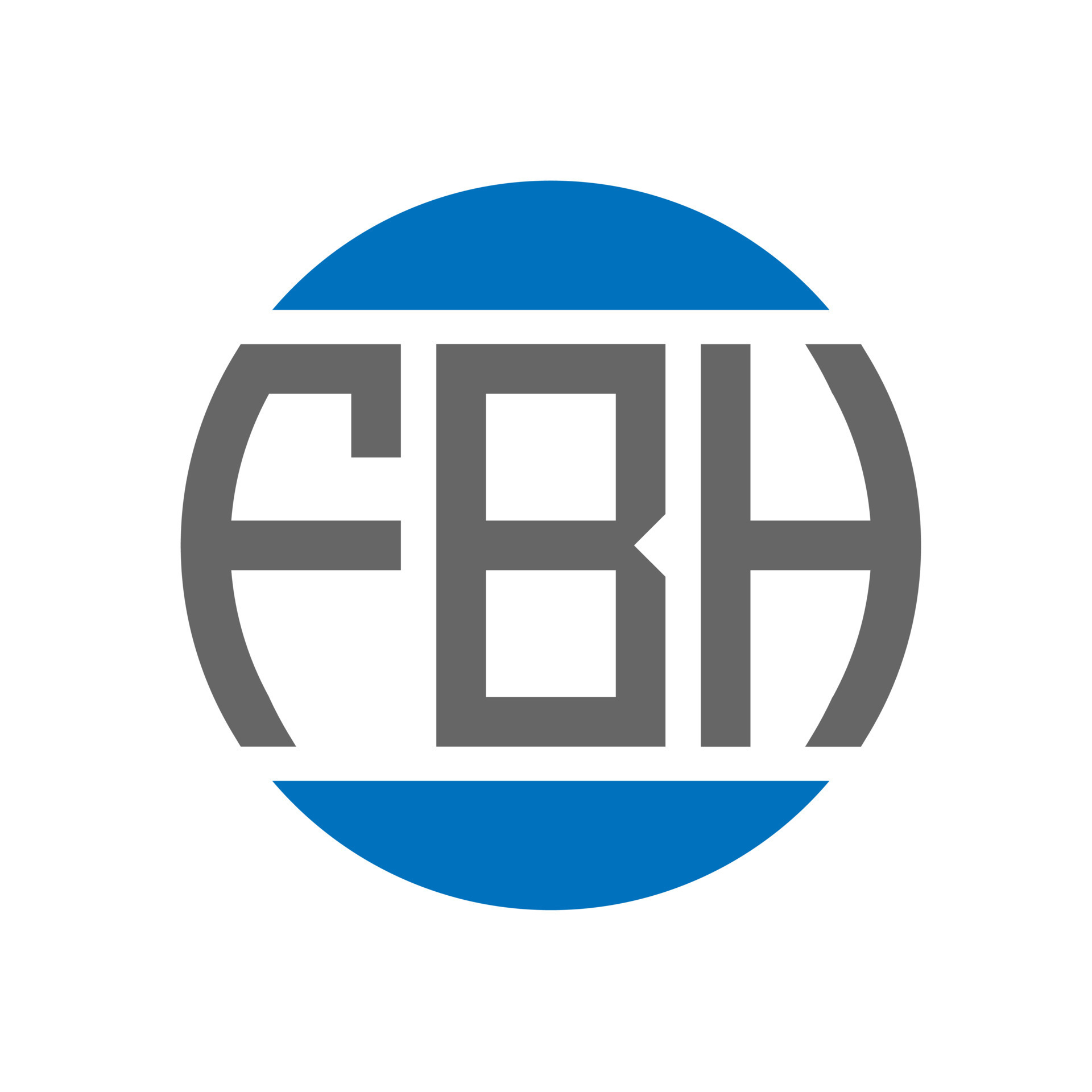 FBH letter logo design on white background. FBH creative initials