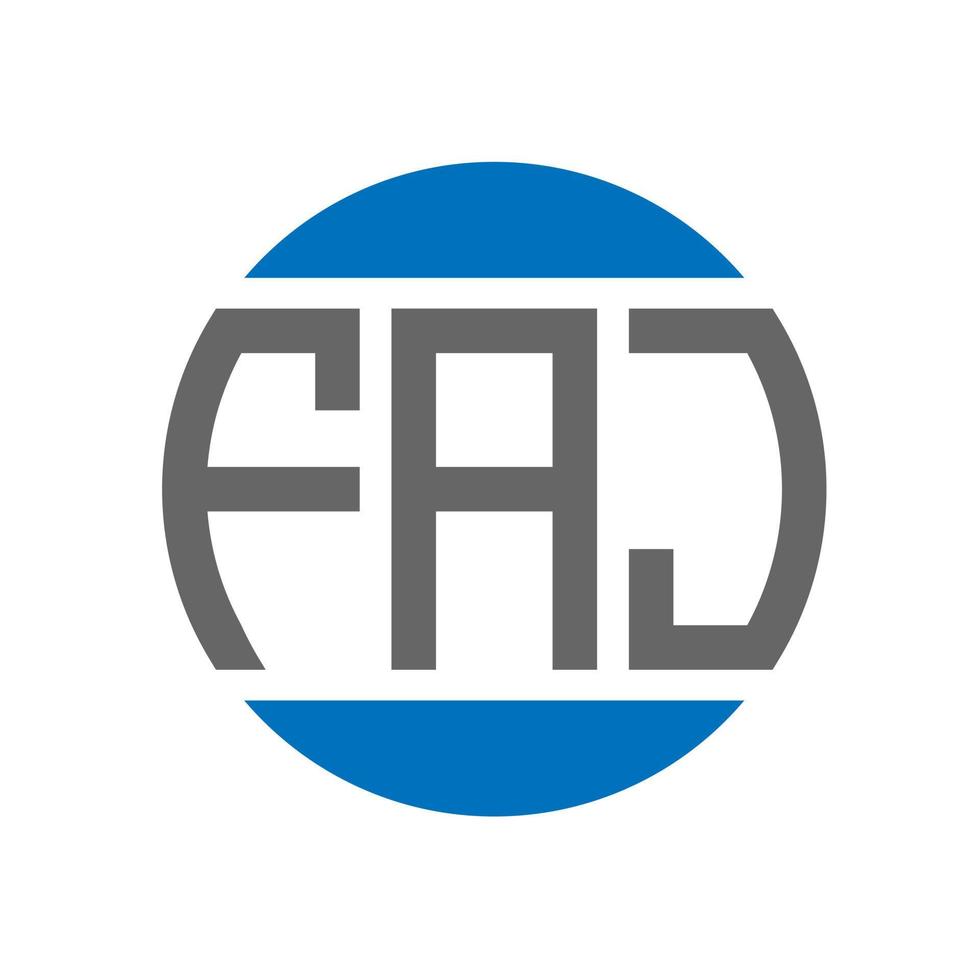 FAJ letter logo design on white background. FAJ creative initials circle logo concept. FAJ letter design. vector