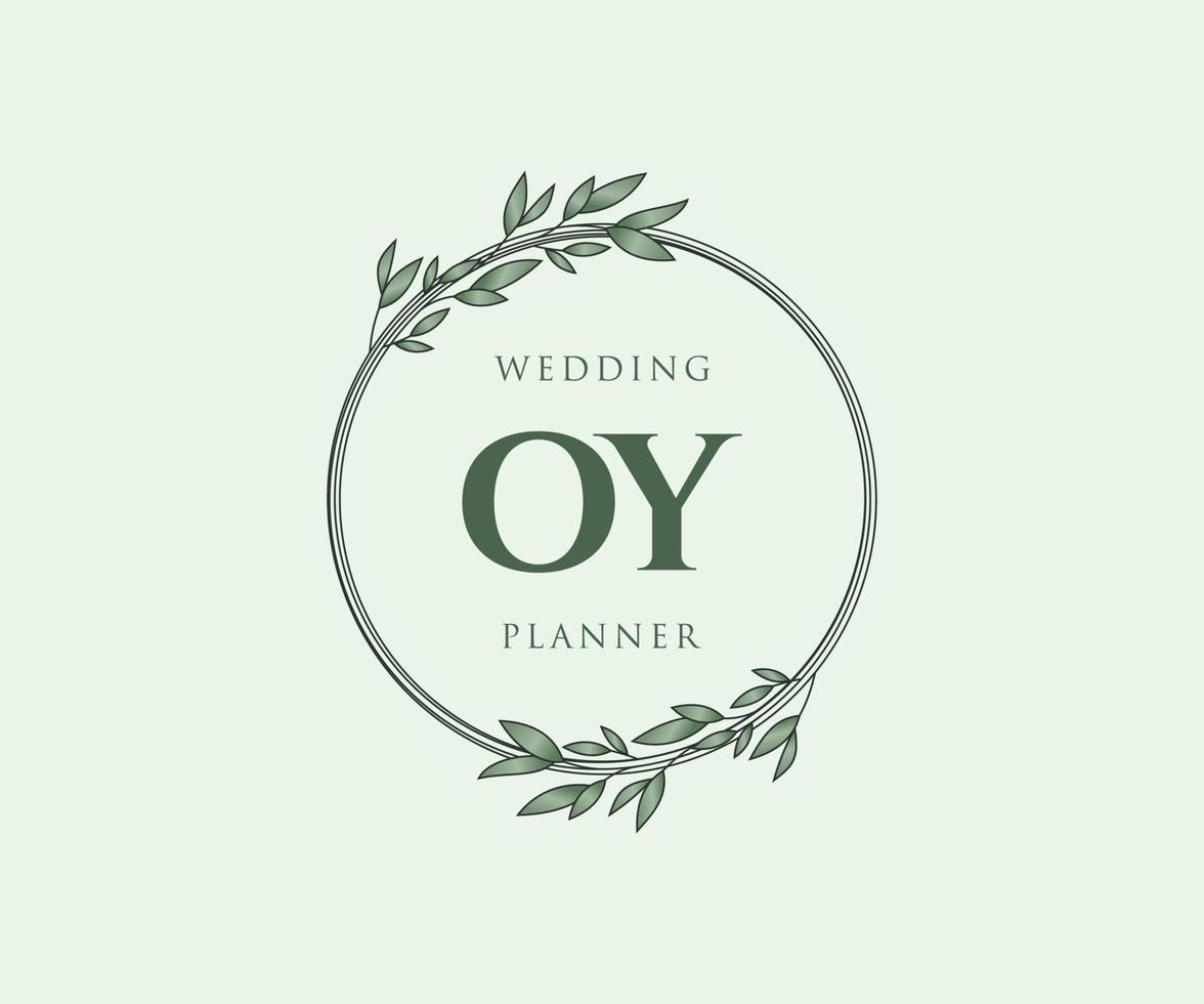 colección de logotipos de monograma de boda con letras iniciales, plantillas florales y minimalistas modernas dibujadas a mano para tarjetas de invitación, guardar la fecha, identidad elegante para restaurante, boutique, café en vector