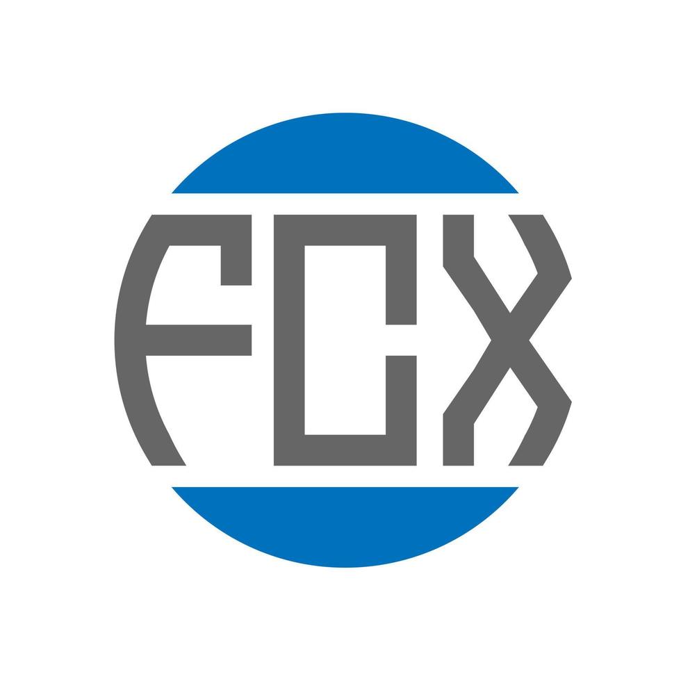 diseño del logotipo de la letra fcx sobre fondo blanco. Concepto de logotipo de círculo de iniciales creativas de fcx. diseño de letras fcx. vector