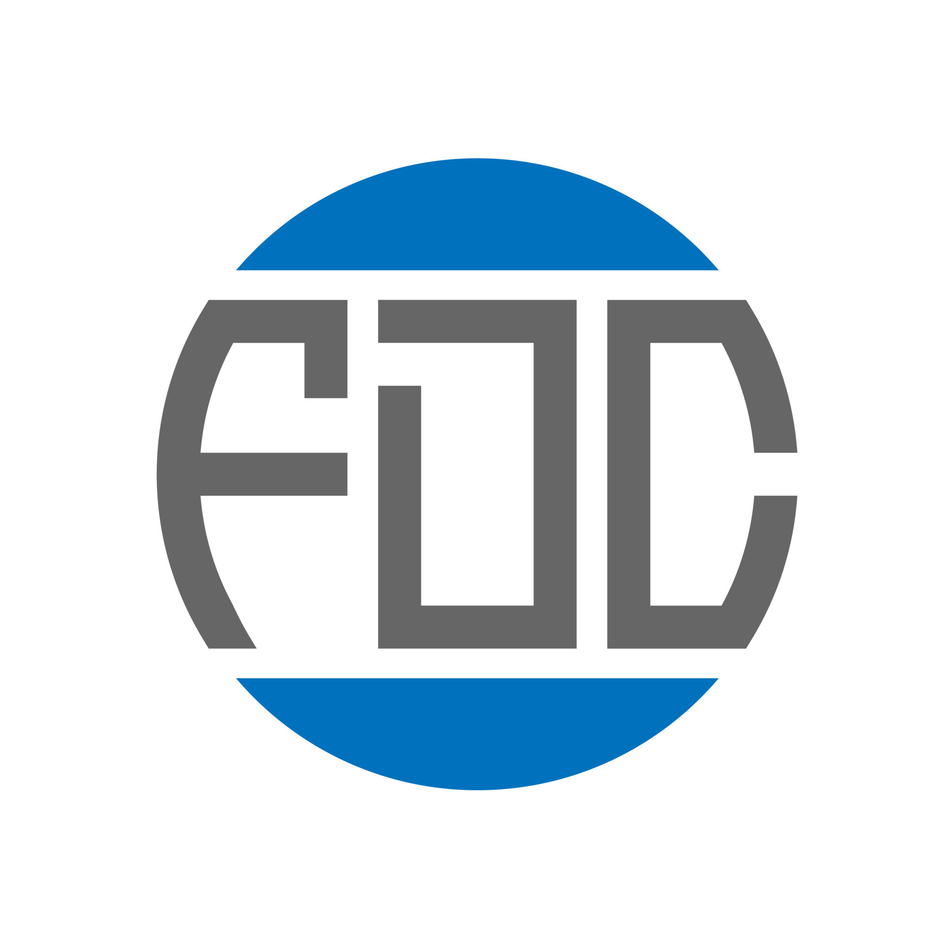 FDC letter logo design on white background. FDC creative initials