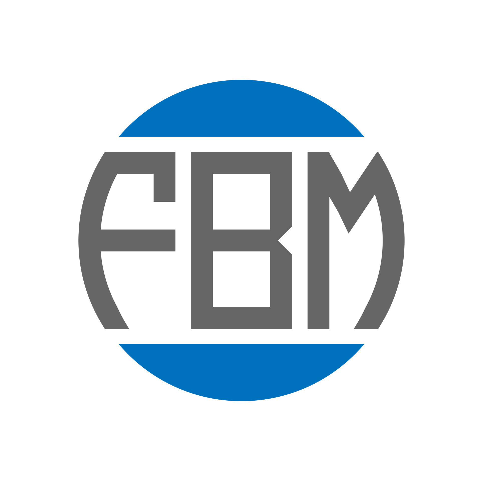 diseño de logotipo de letra fbm sobre fondo blanco. concepto de
