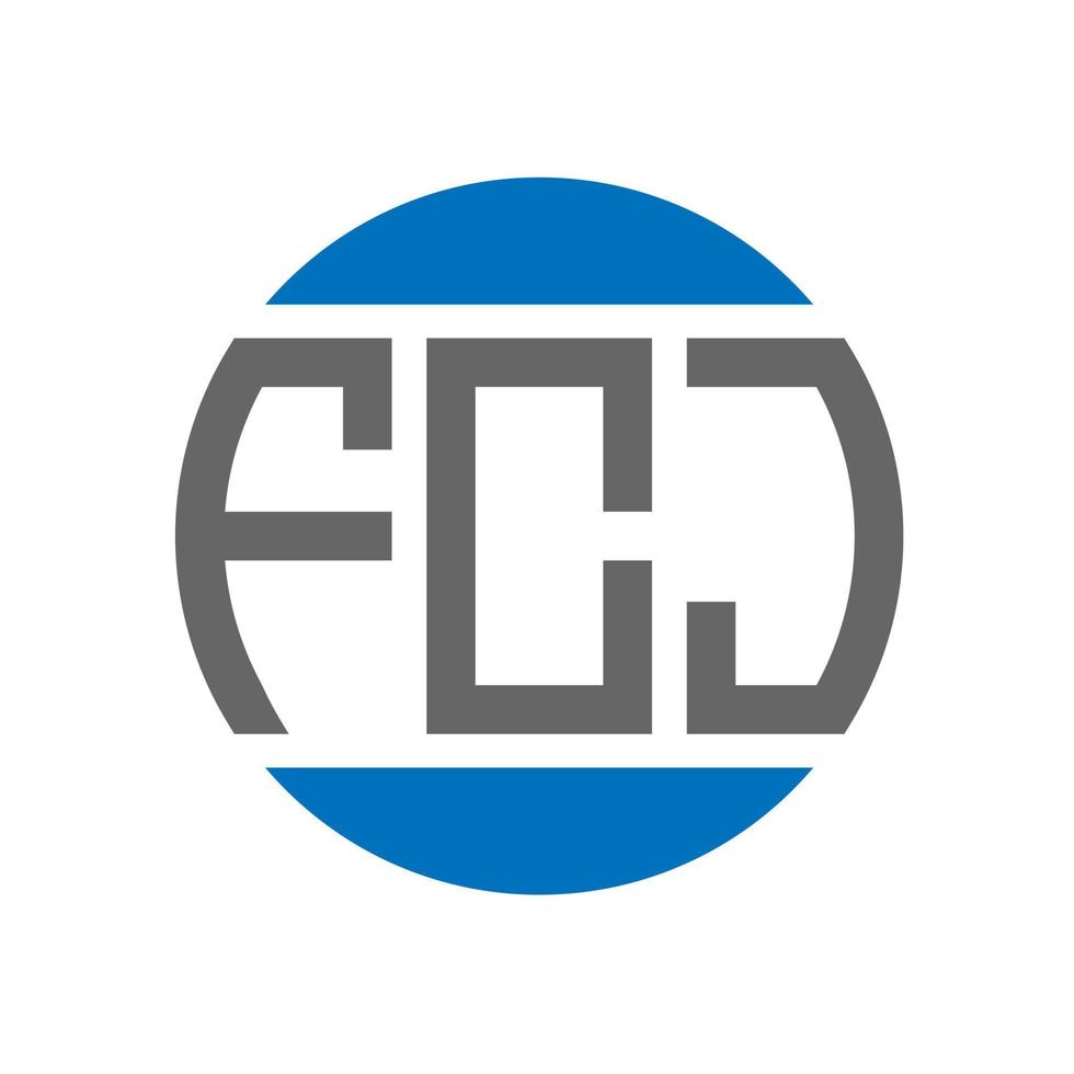 FCJ letter logo design on white background. FCJ creative initials circle logo concept. FCJ letter design. vector
