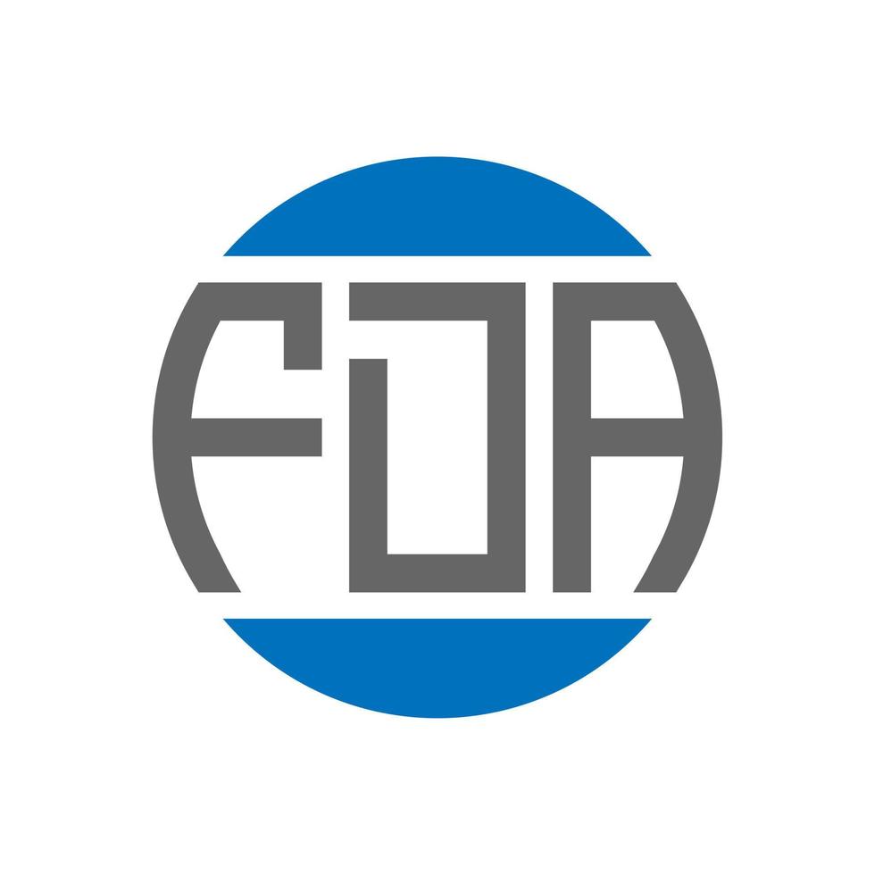 FDA letter logo design on white background. FDA creative initials circle logo concept. FDA letter design. vector