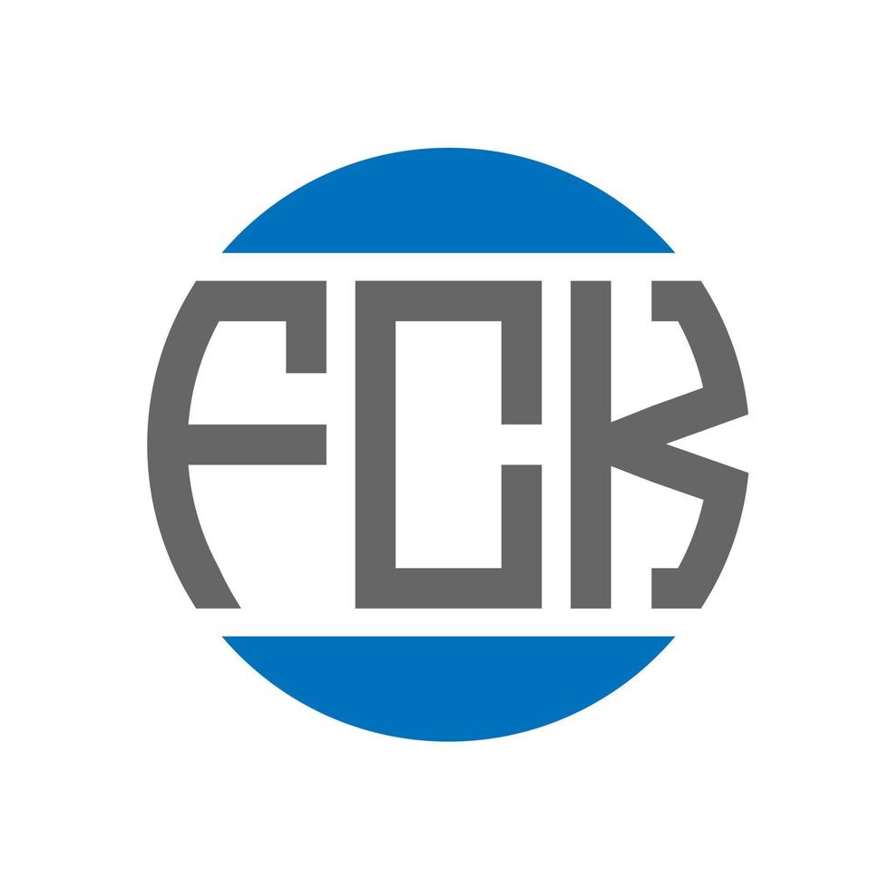 diseño de logotipo de letra fck sobre fondo blanco. concepto de logotipo de círculo de iniciales creativas fck. diseño de letras fck. vector