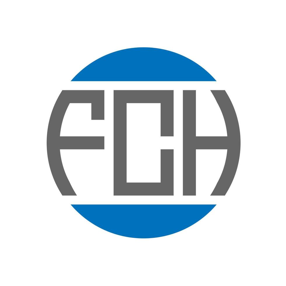 diseño de logotipo de letra fch sobre fondo blanco. concepto de logotipo de círculo de iniciales creativas fch. diseño de letras fch. vector