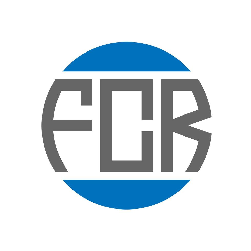 diseño de logotipo de letra fcr sobre fondo blanco. concepto de logotipo de círculo de iniciales creativas fcr. diseño de letras fcr. vector