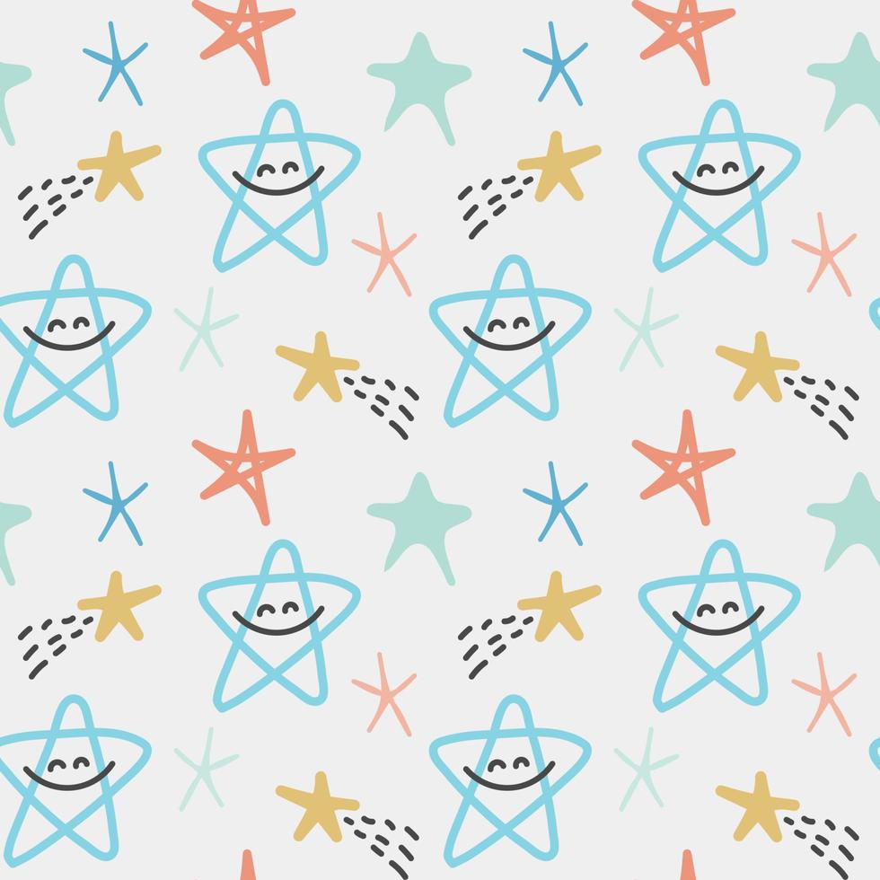 Seamless pattern with stars for baby textile vector