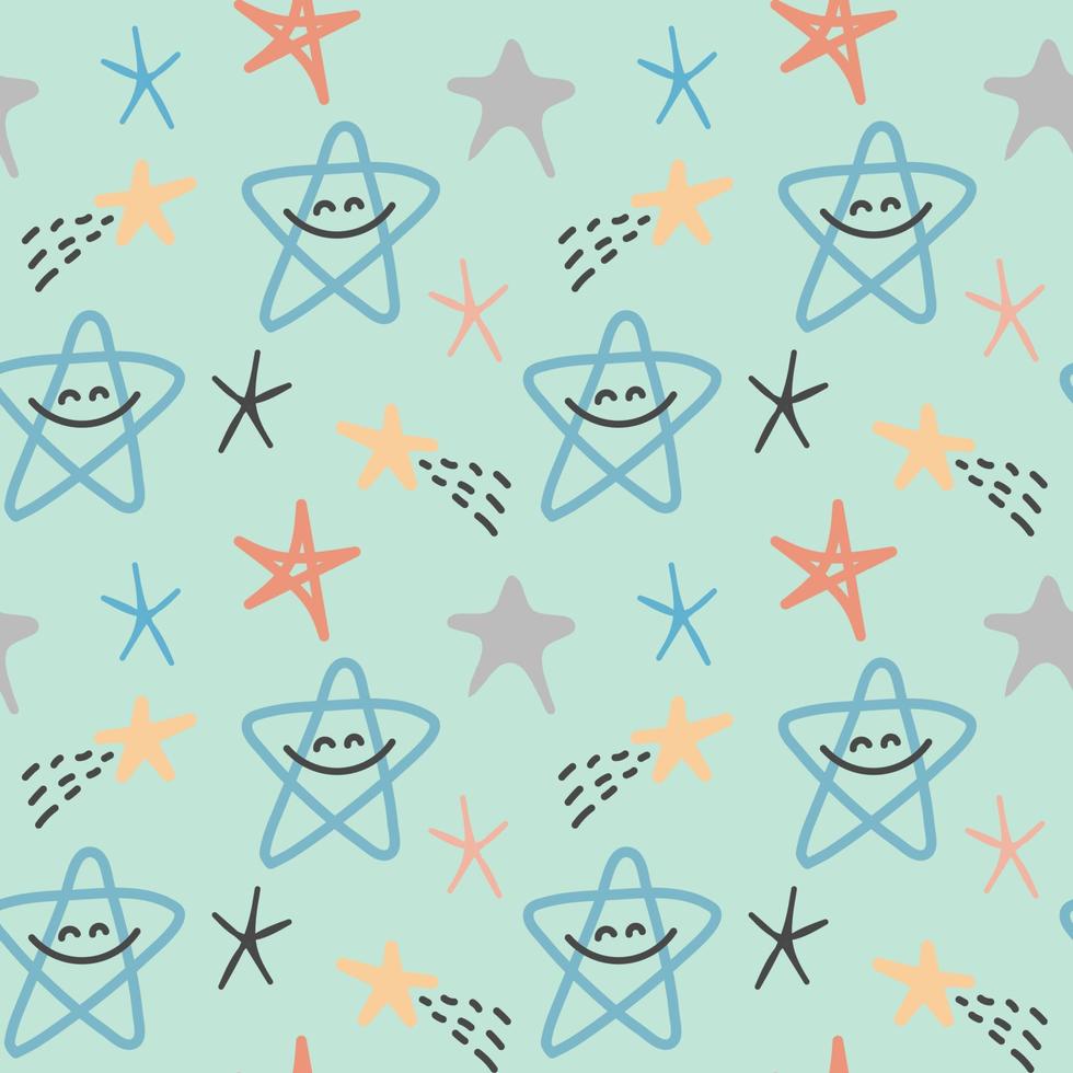 Seamless pattern with stars for baby textile vector