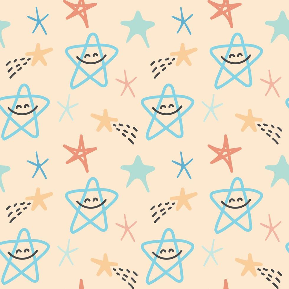Seamless pattern with stars for baby textile vector
