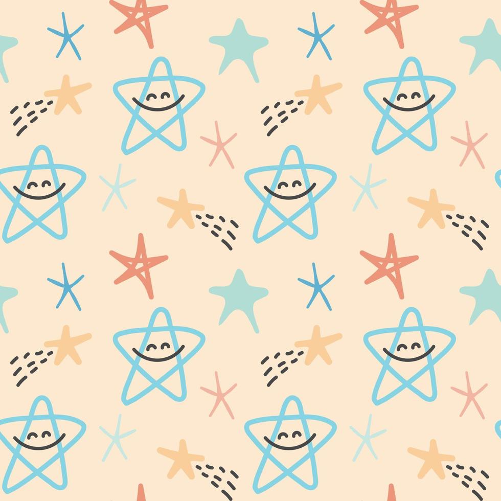 Seamless pattern with stars for baby textile vector