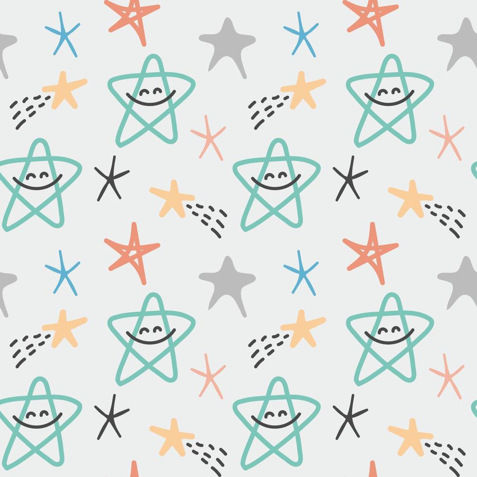 Seamless pattern with stars for baby textile vector