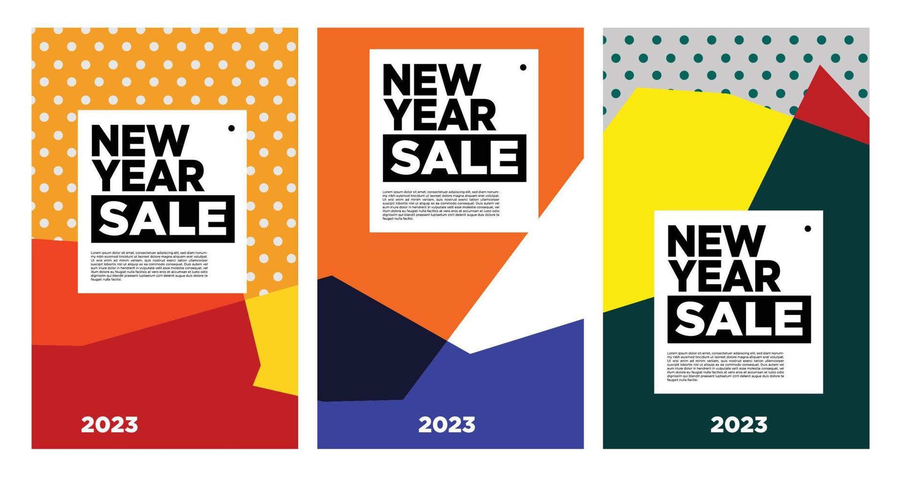 vector venta de año nuevo 2023 con fondo abstracto colorido para publicidad de banner