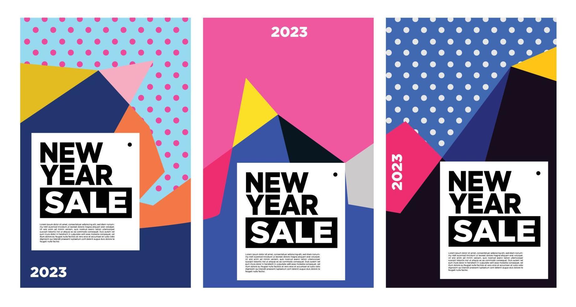 Vector New Year 2023 Sale with colorful abstract background for banner advertising