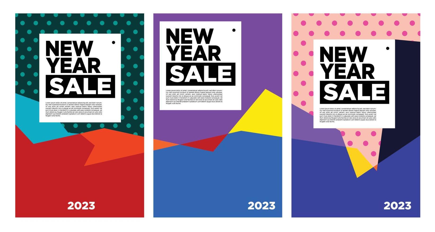 Vector New Year 2023 Sale with colorful abstract background for banner advertising