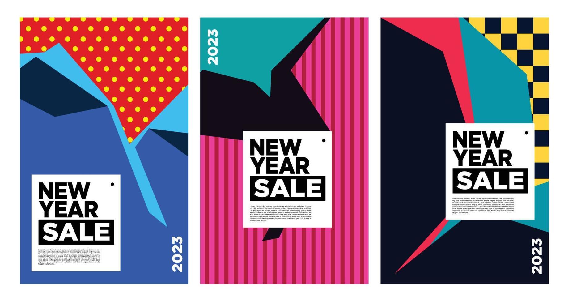 Vector New Year 2023 Sale with colorful abstract background for banner advertising