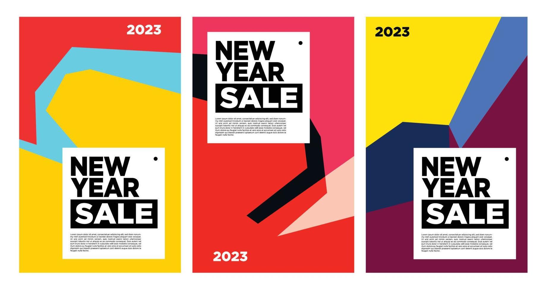 Vector New Year 2023 Sale with colorful abstract background for banner advertising