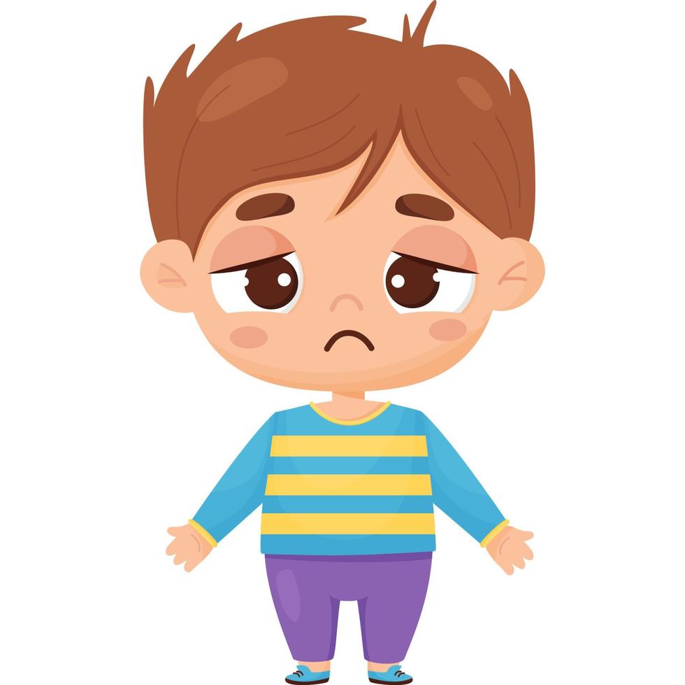 Emotion. Sad boy. Male character emotion 15518318 Vector Art at Vecteezy