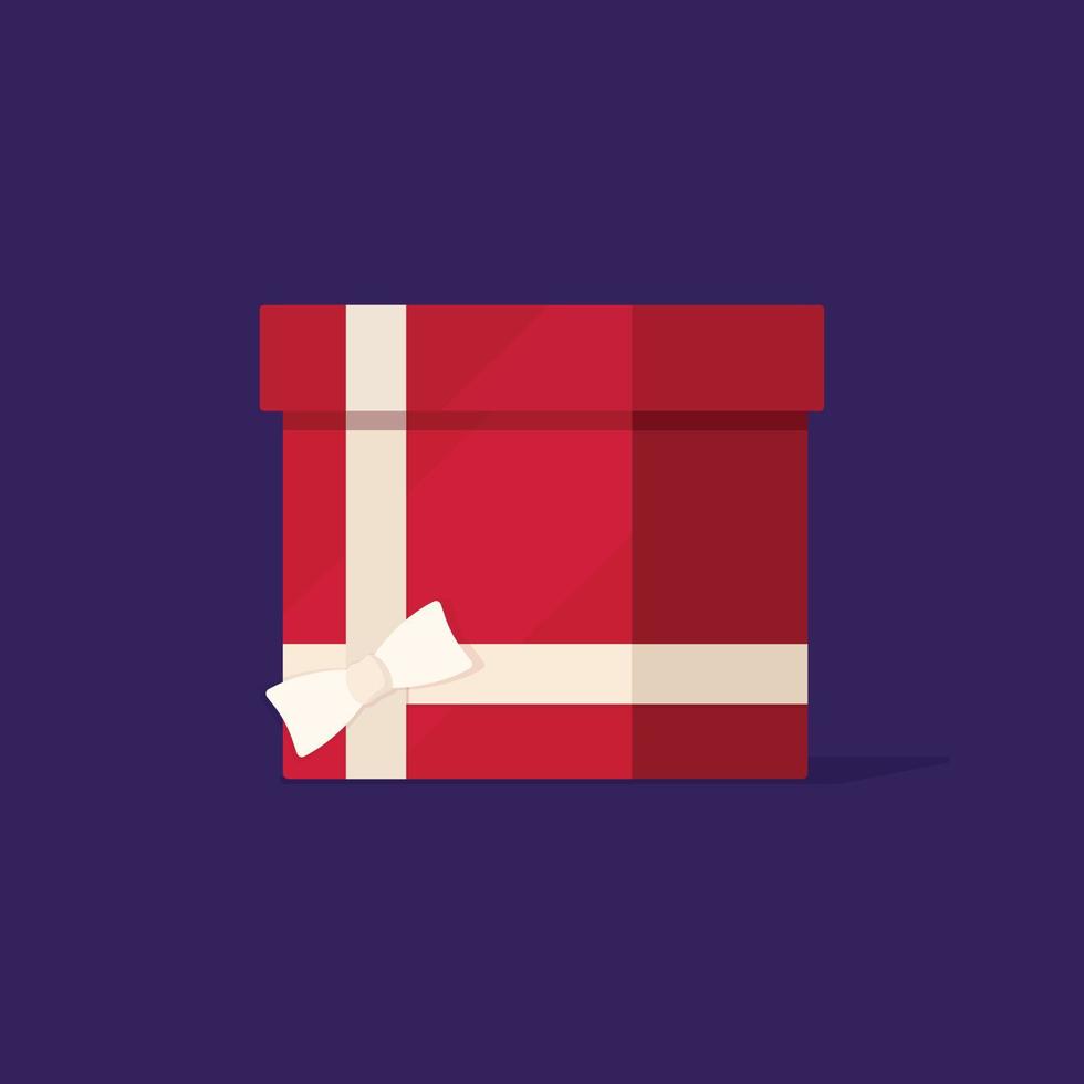 Vector illustration of a Christmas gift. Wrapped Christmas present.