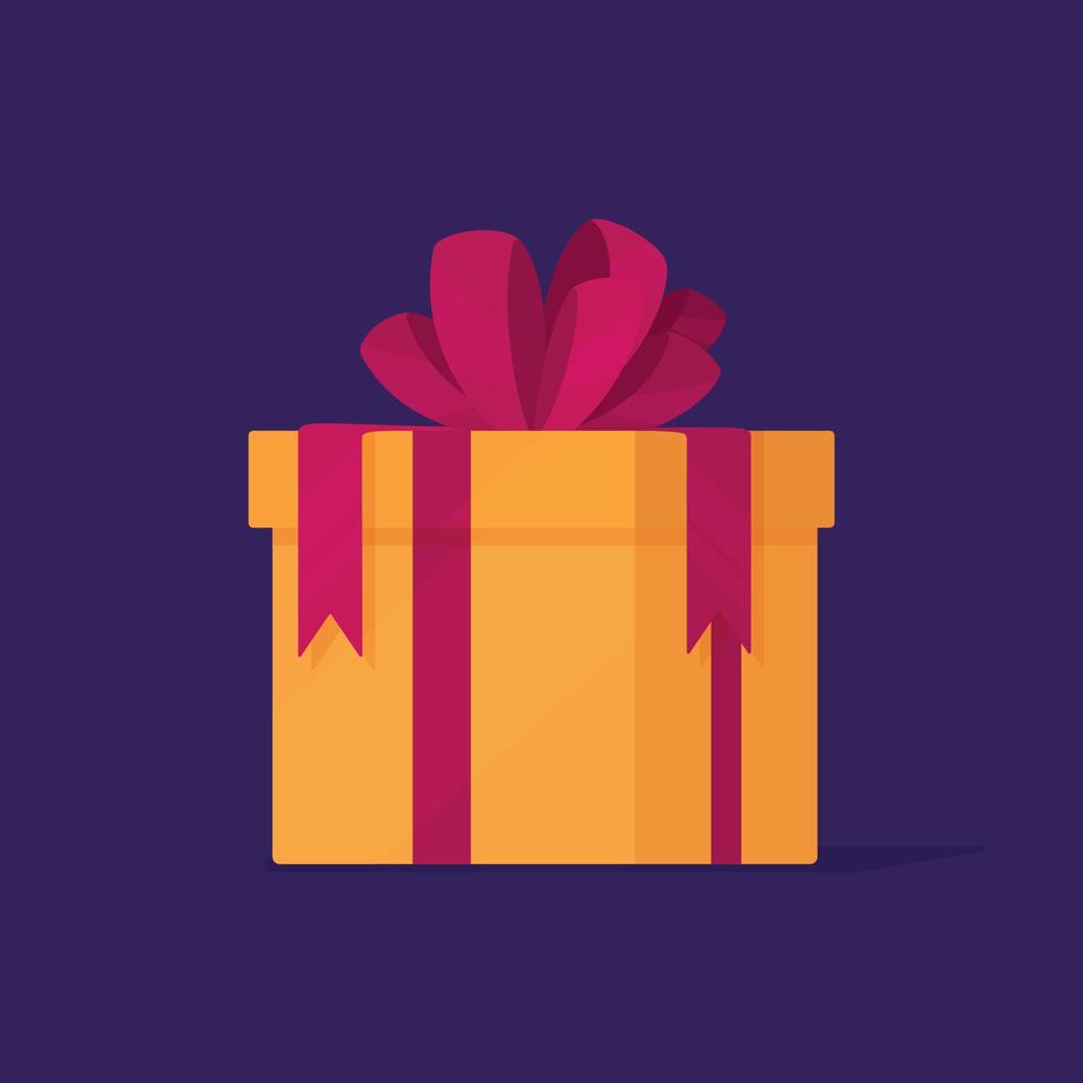 Vector illustration of a Christmas gift. Wrapped Christmas present.