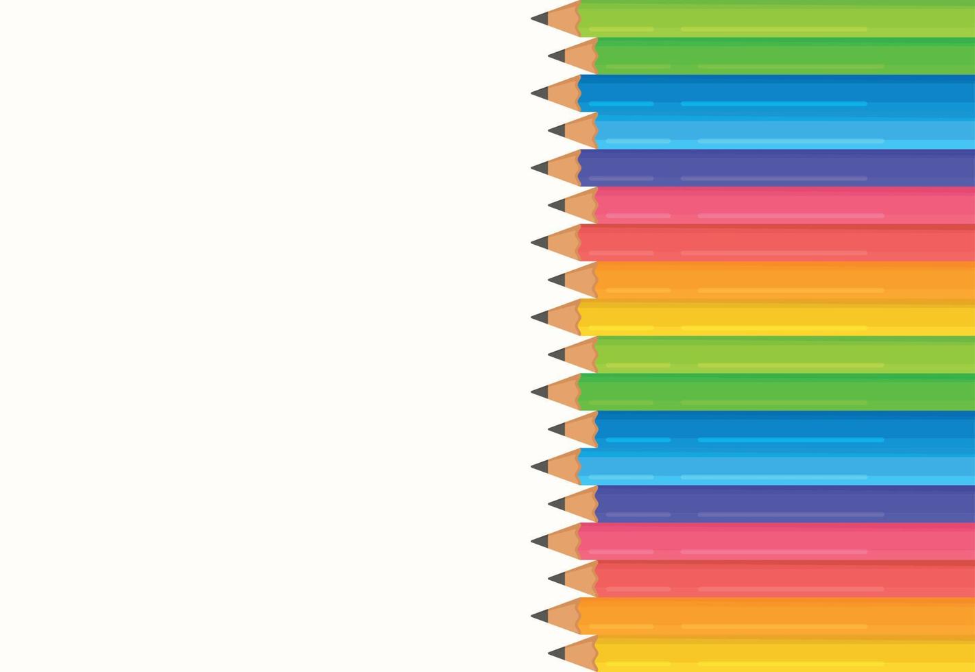 Vector illustration of a multicolored pencil presentation template.