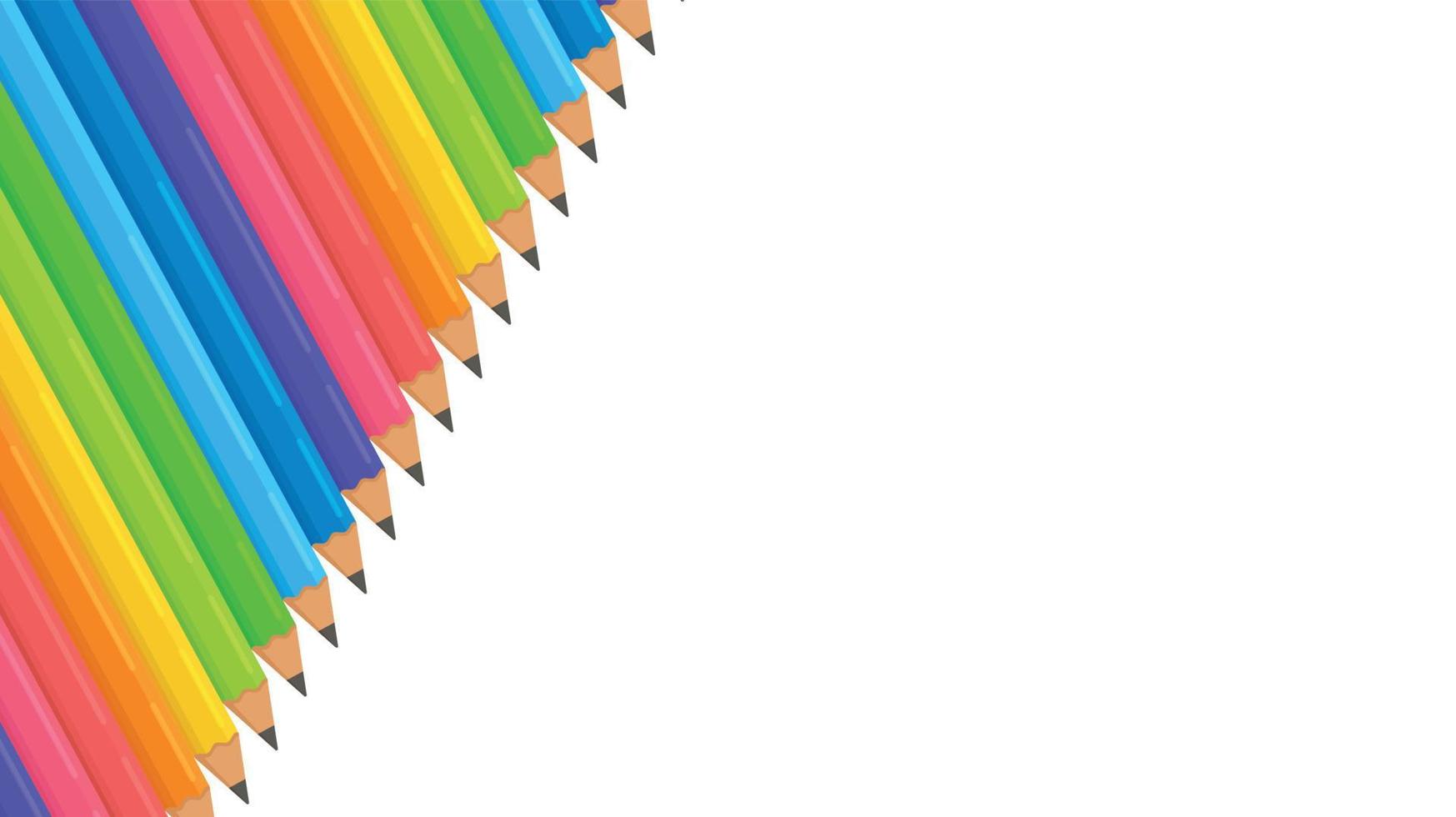 Vector illustration of a multicolored pencil presentation template.