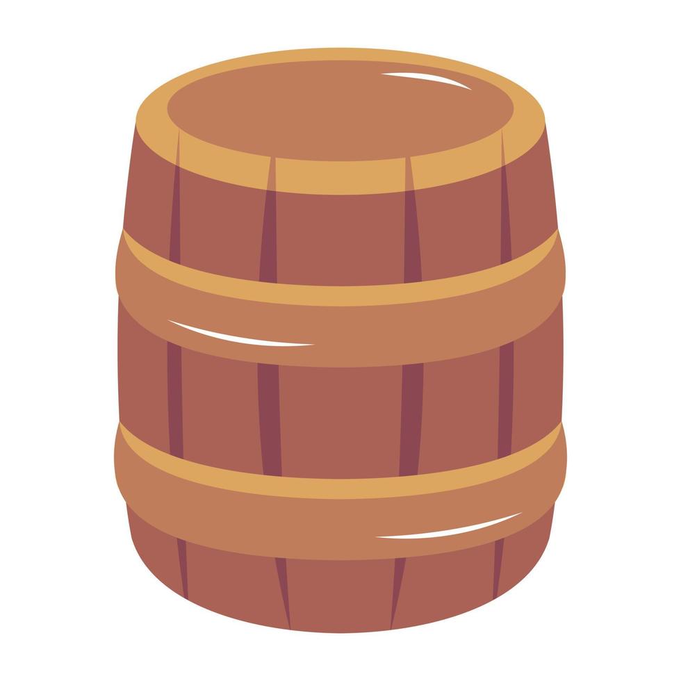 A customizable flat icon of cask vector
