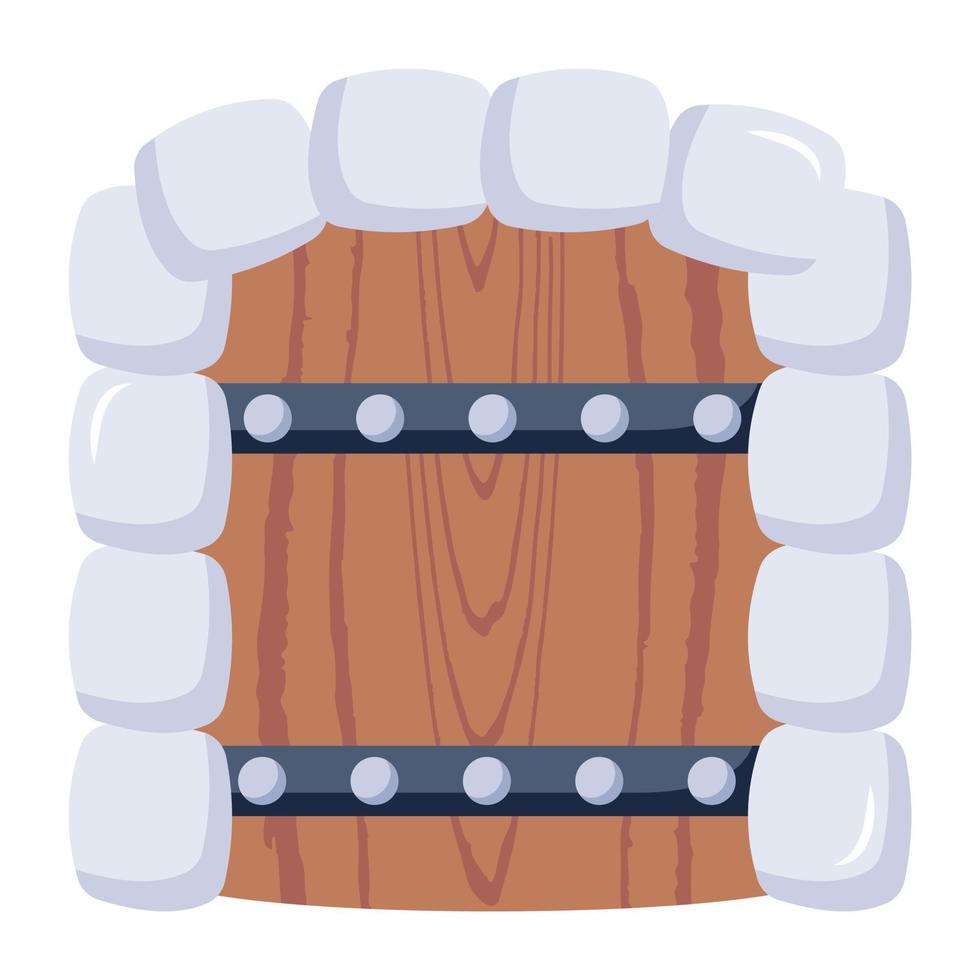 A flat icon of dungeon is up for premium use vector