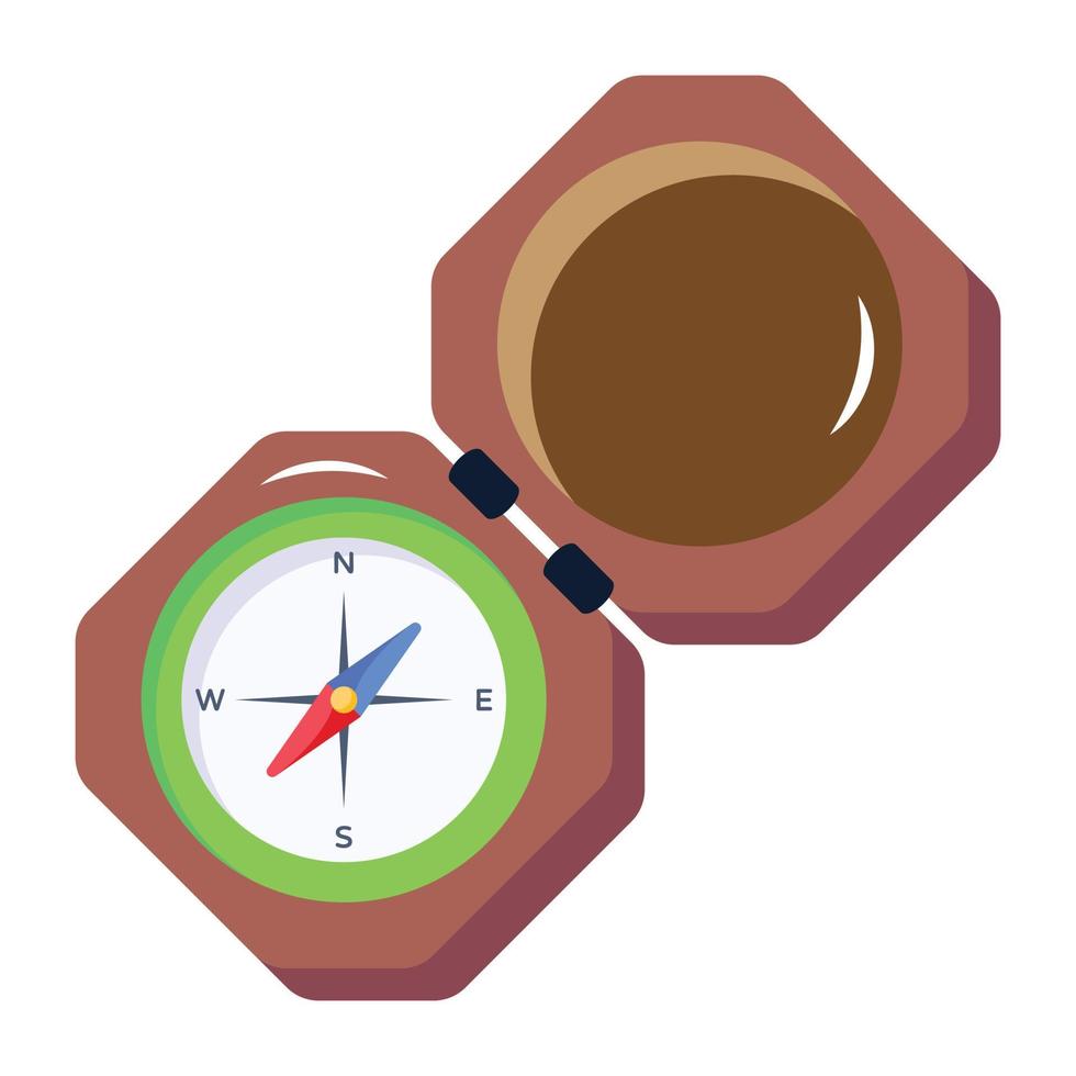 Download flat icon design of compass vector