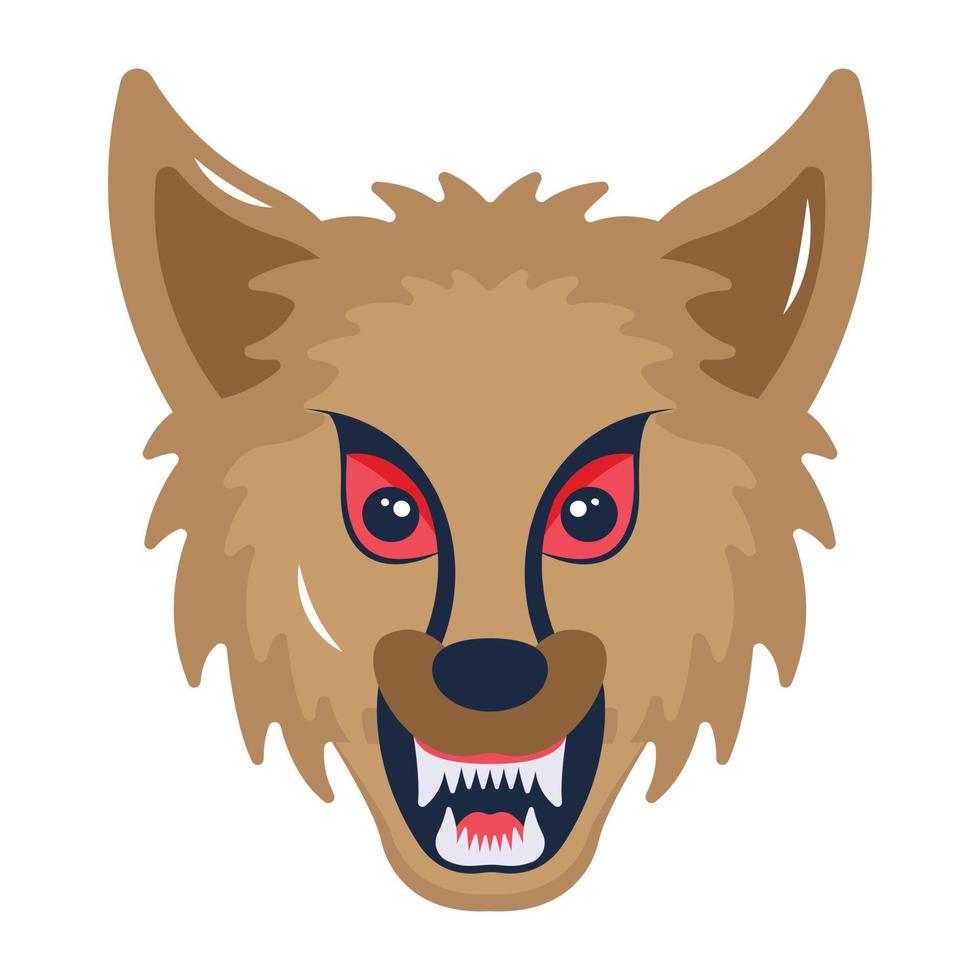 mira este icono plano de hombre lobo vector