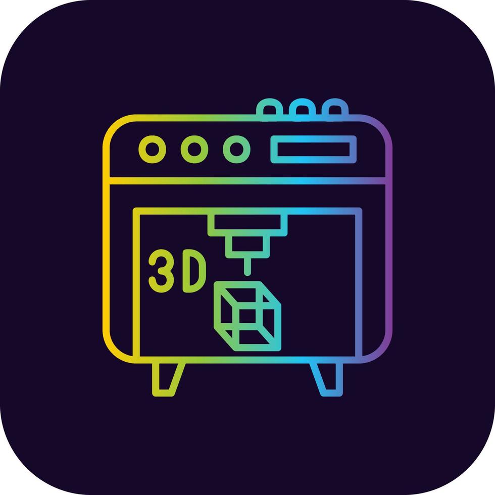 diseño de icono creativo de impresora 3d vector