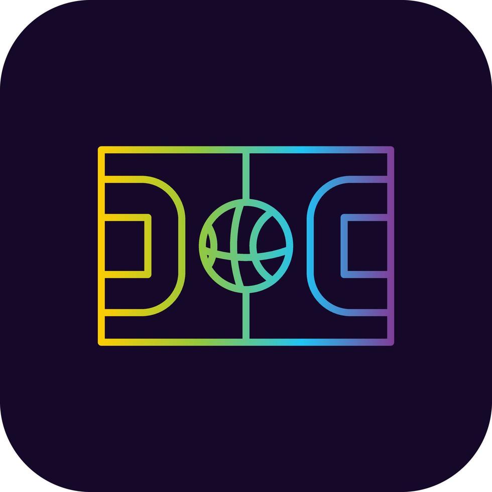 diseño de icono creativo de cancha de baloncesto vector