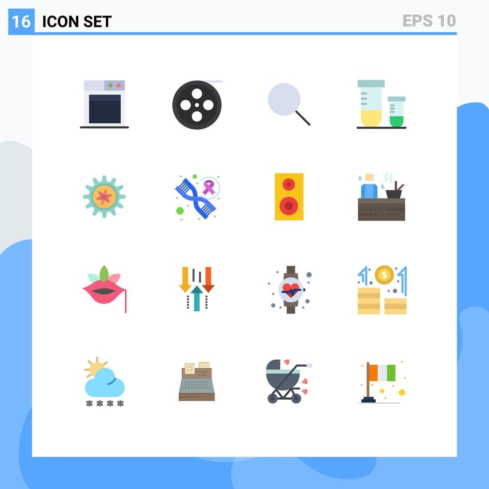 Universal Icon Symbols Group of 16 Modern Flat Colors of setting experiment research space s Editable Pack of Creative Vector Design Elements