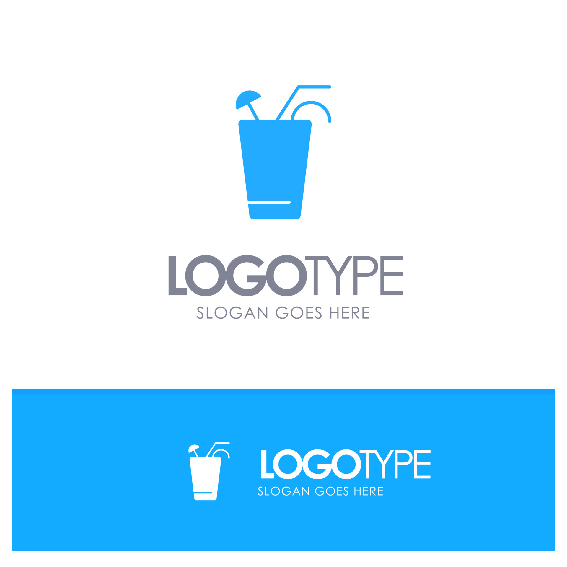 Juice Drink Food Spring Blue Solid Logo with place for tagline 15519583