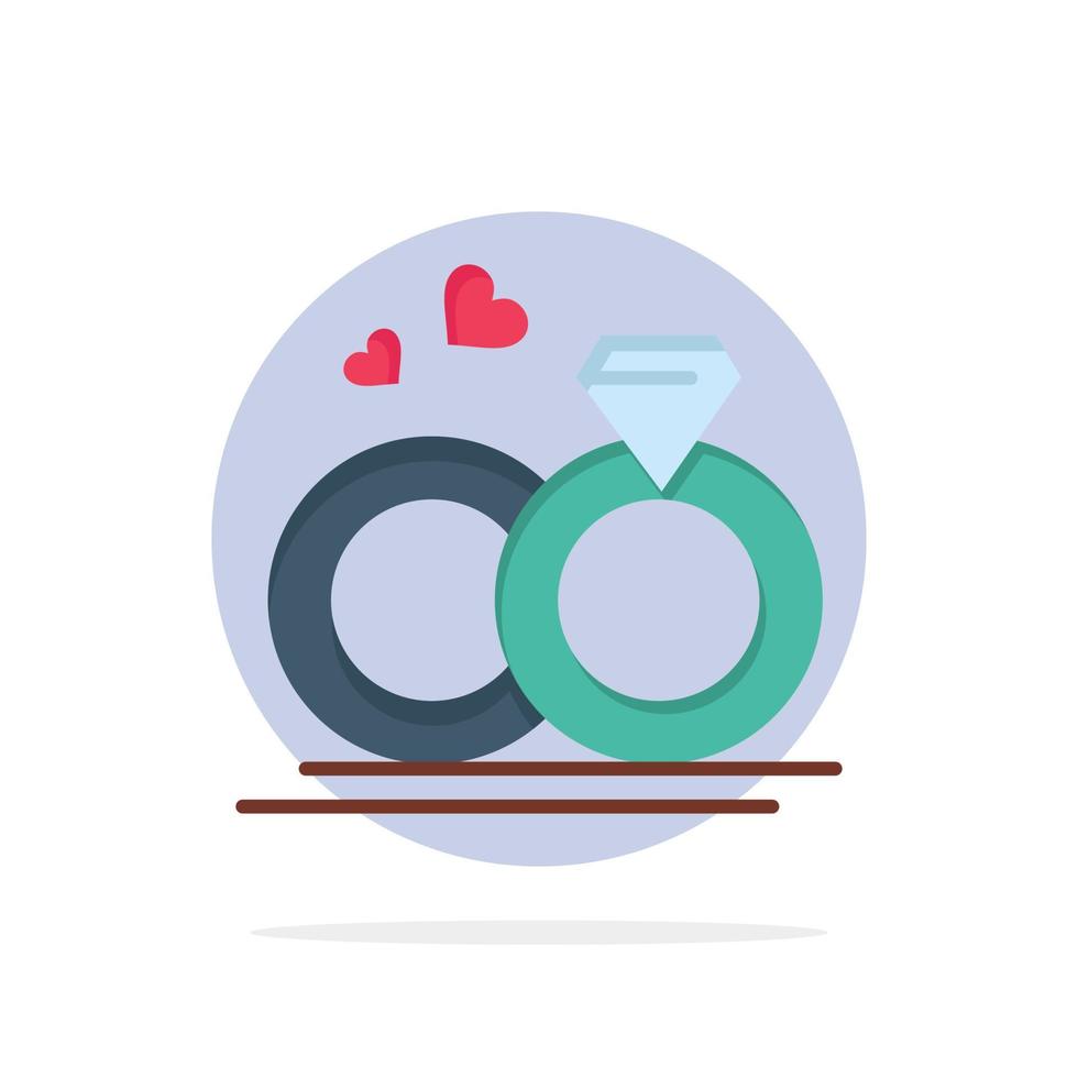 Ring Marriage Wedding Love Abstract Circle Background Flat color Icon vector