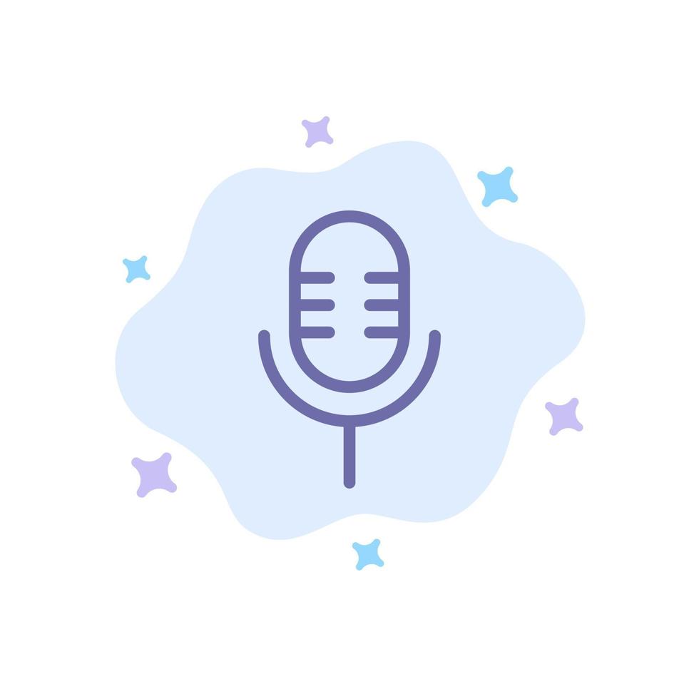 Mic Microphone Sound Show Blue Icon on Abstract Cloud Background vector