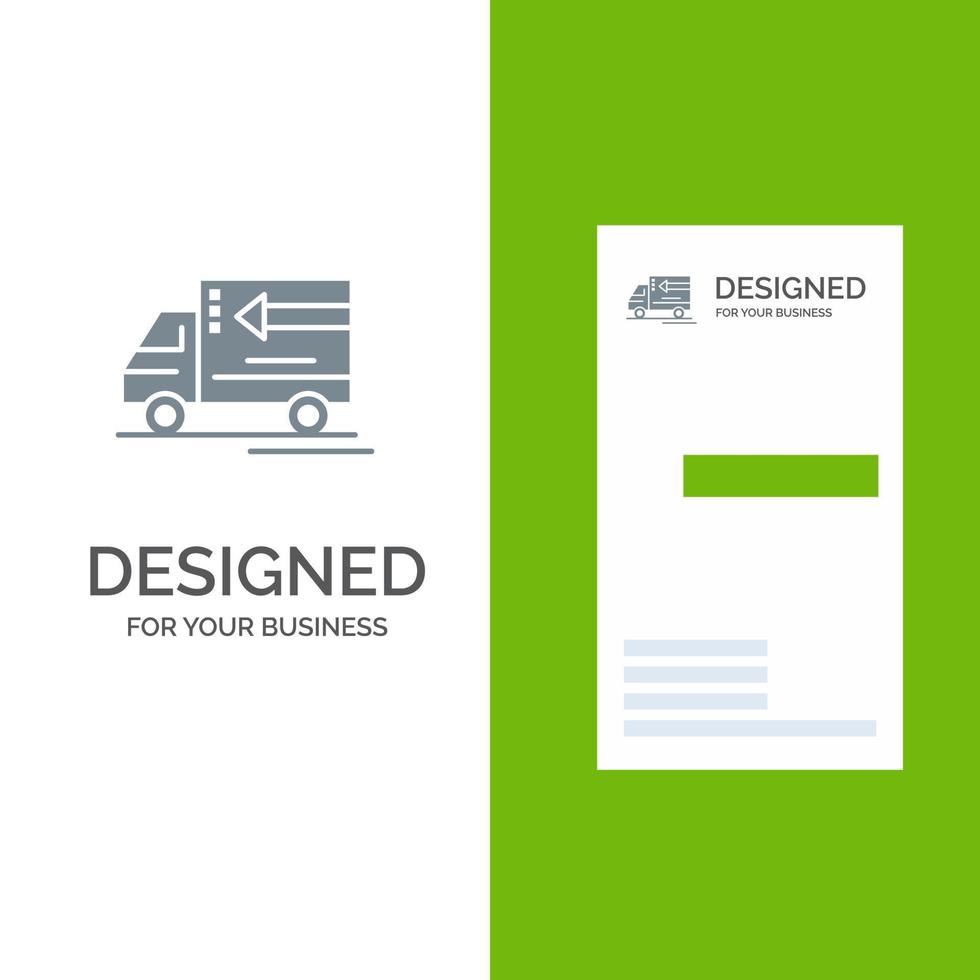 diseño de logotipo gris de vehículo de entrega de camiones y plantilla de tarjeta de visita vector