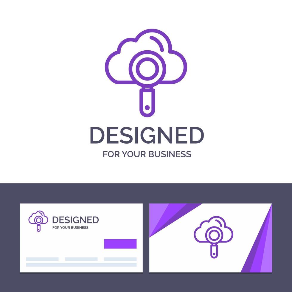 Creative Business Card and Logo template Cloud Computing Search Find Vector Illustration