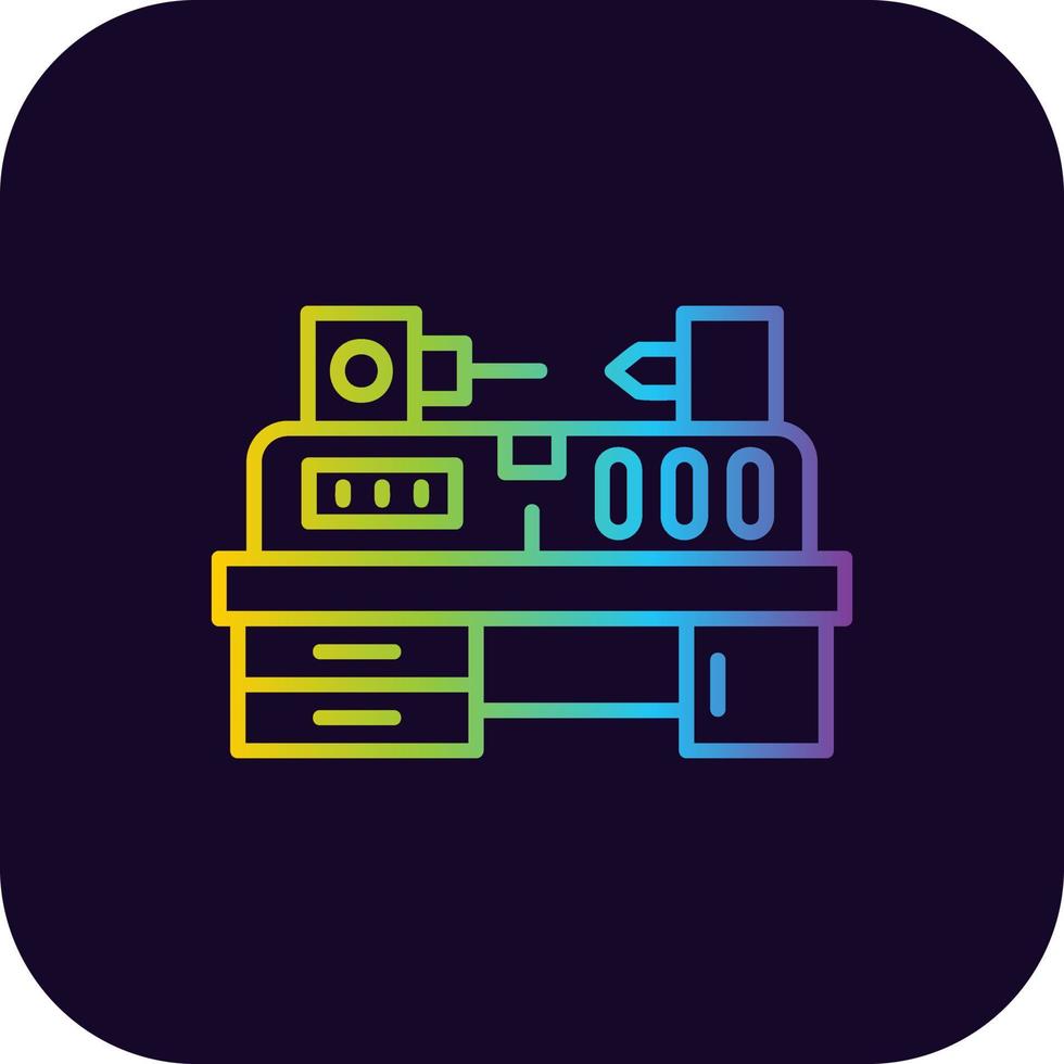Lathe Machine Creative Icon Design vector
