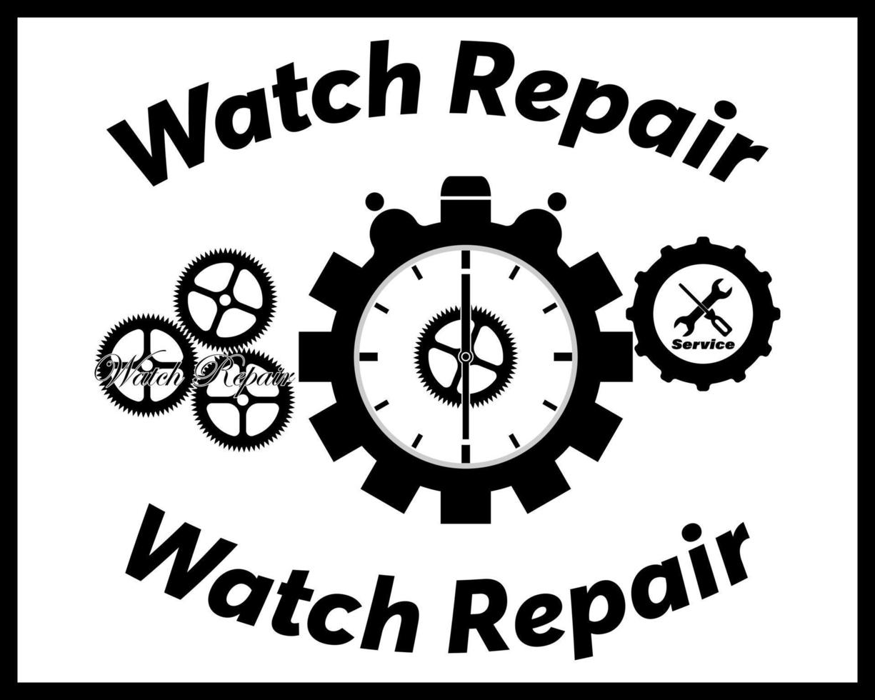 watch repair in black colors 15520730 Vector Art at Vecteezy