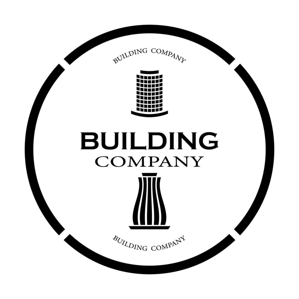 logo de una empresa constructora en tono negro vector